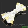 gold bow for hair clips Crystal Rhinestone Barrette HF80651